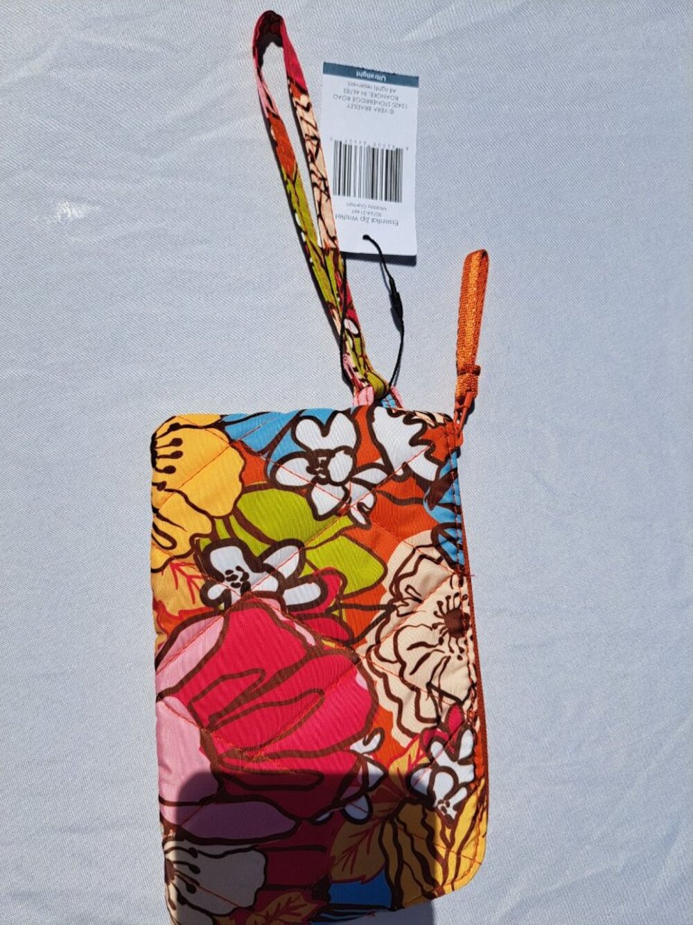 New Vera Bradley Essential Zip Wristlet - Midday Garden Floral Print Strap - Picture 5 of 8
